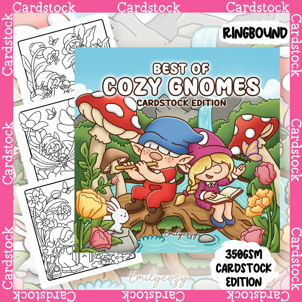 Best of Cozy Gnomes Colouring Book | 20 Pages | 350gsm Cardstock