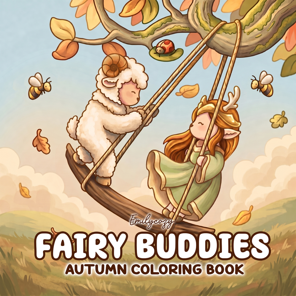 Fairy Buddies Autumn Colouring Book | 40 Colouring Pages with 5 Additional 350gsm Cardstock Images