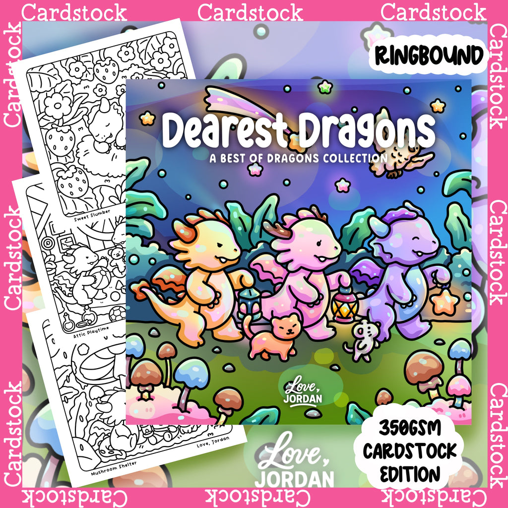 Dearest Dragons Colouring Book | BEST OF Love, Jordan’s Dragons | 20 Pages | 350gsm Cardstock