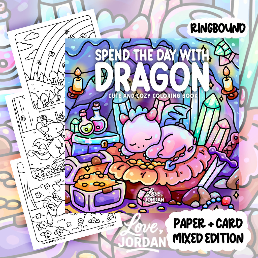 Spend the Day with Dragon Colouring Book | 40 Colouring Pages with 5 Additional 350gsm Cardstock Images