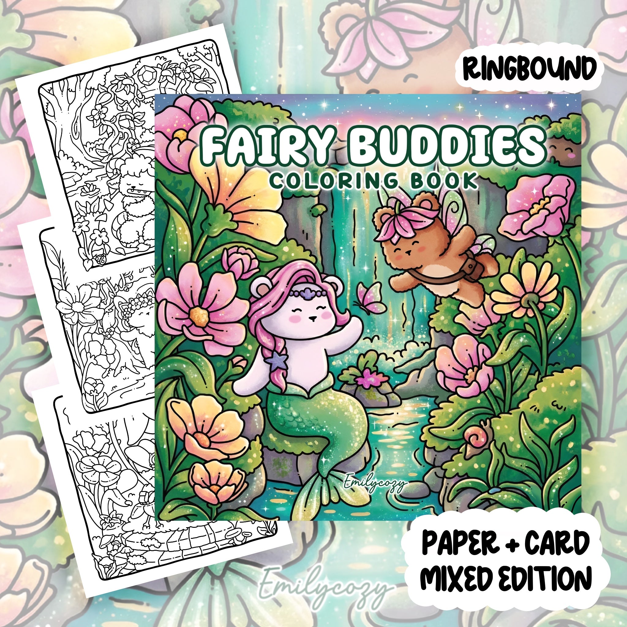 Fairy Buddies Colouring Book | 40 Colouring Pages with 5 Additional 350gsm Cardstock Images