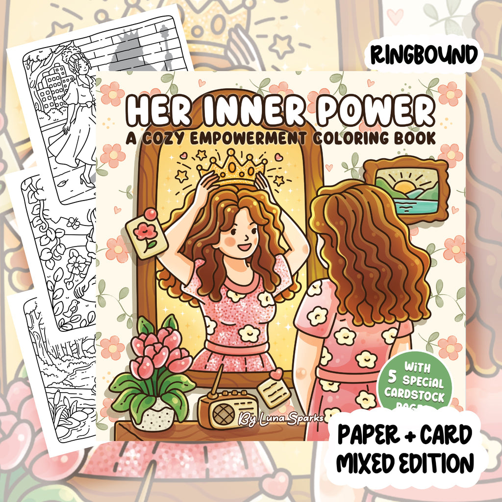 Her Inner Power Colouring Book | 41 Colouring Pages with 5 Additional 350gsm Cardstock Images