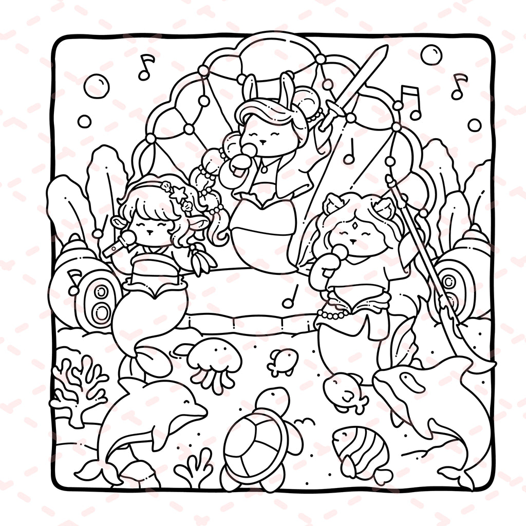 Mermaid Buddies Colouring Book | 40 Colouring Pages with 5 Additional 350gsm Cardstock Images