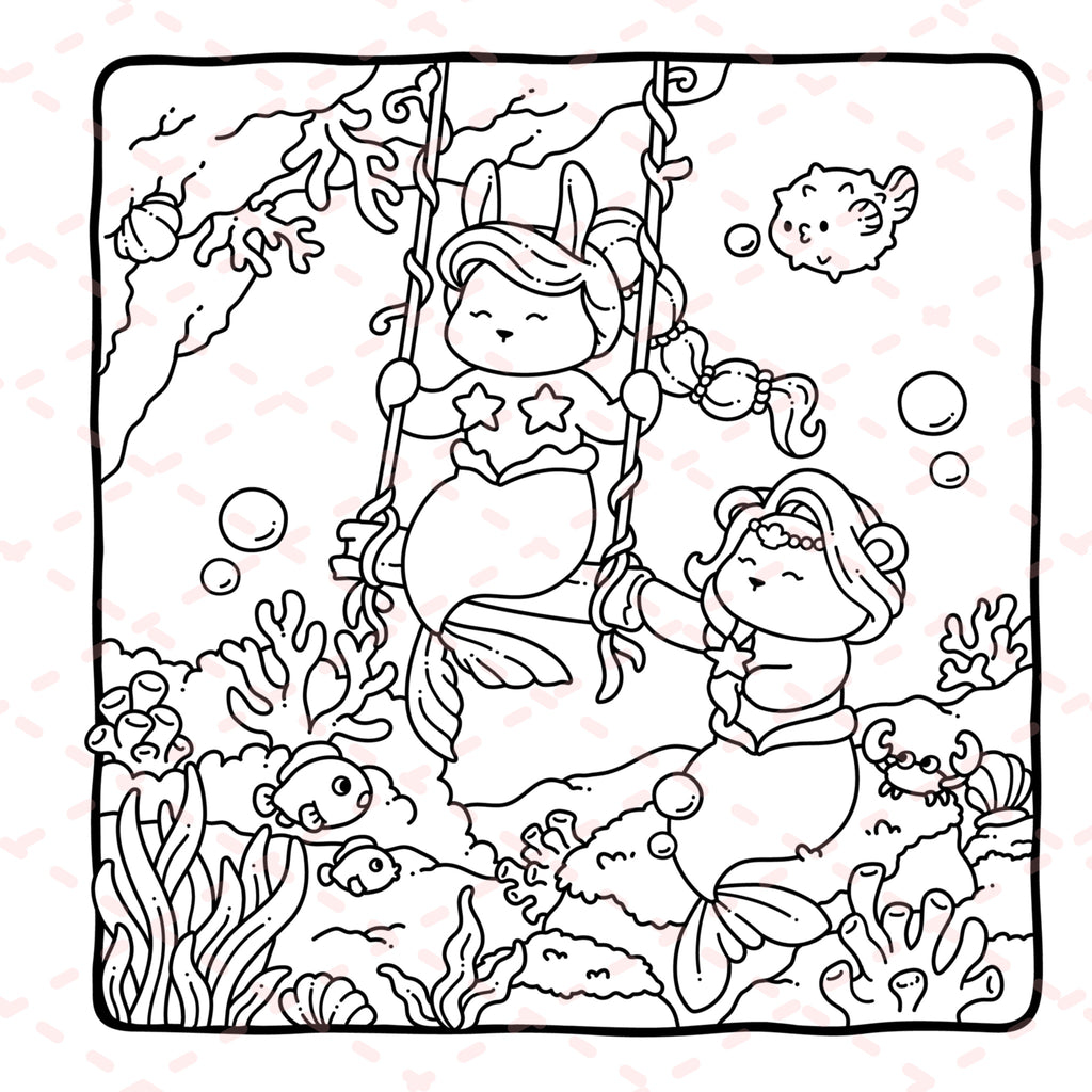 Mermaid Buddies Colouring Book | 40 Colouring Pages with 5 Additional 350gsm Cardstock Images