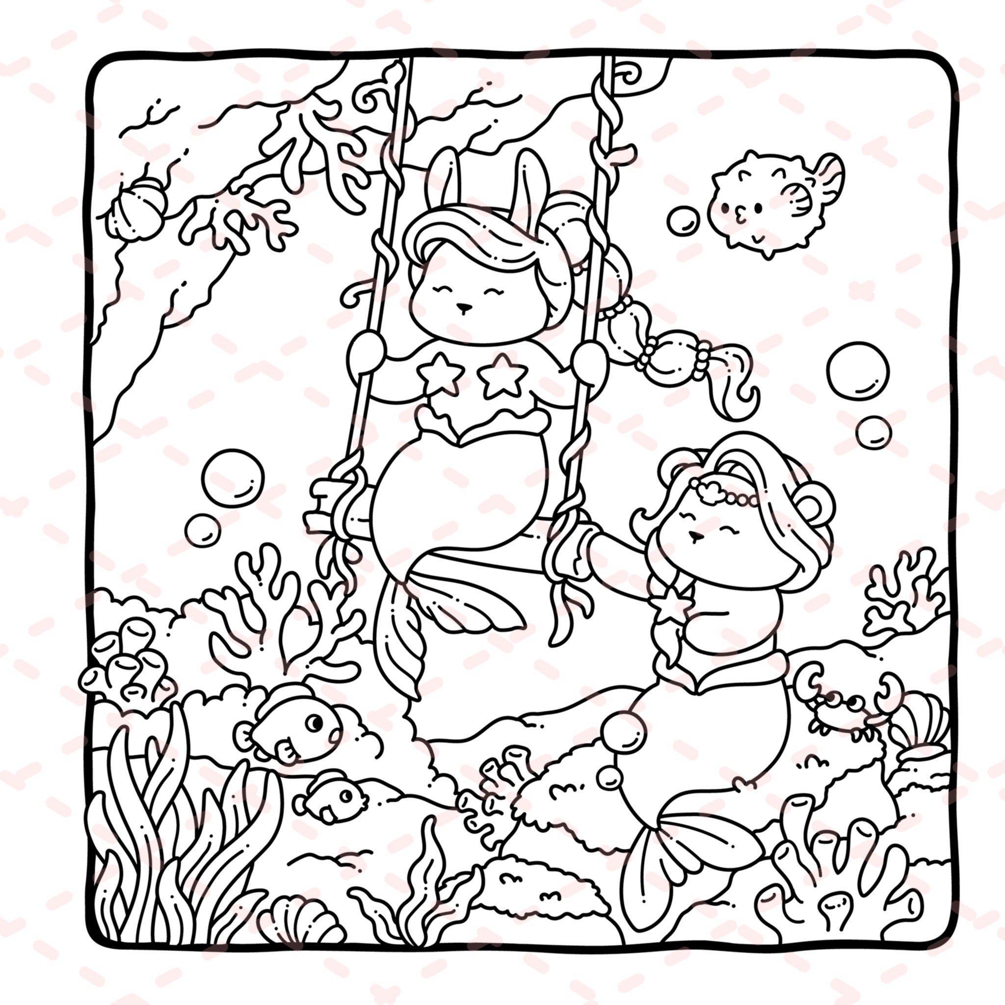 Mermaid Buddies Colouring Book | 40 Colouring Pages with 5 Additional 350gsm Cardstock Images