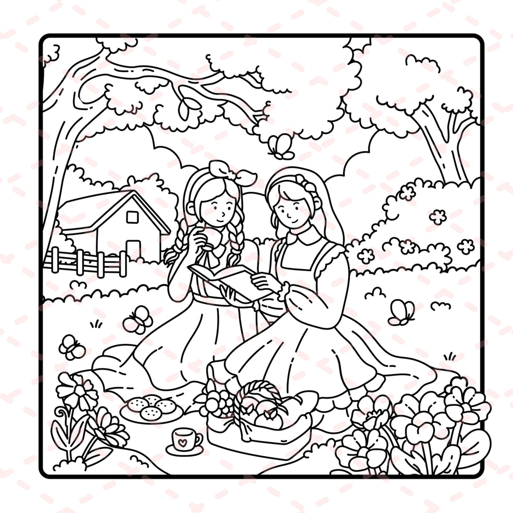 Cottage Girl Detailed Colouring Book | 30 Colouring Pages with 5 Additional 350gsm Cardstock Images