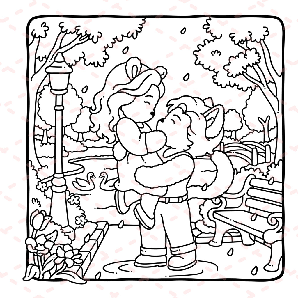 Fuzzy Couples Colouring Book | 40 Colouring Pages with 5 Additional 350gsm Cardstock Images