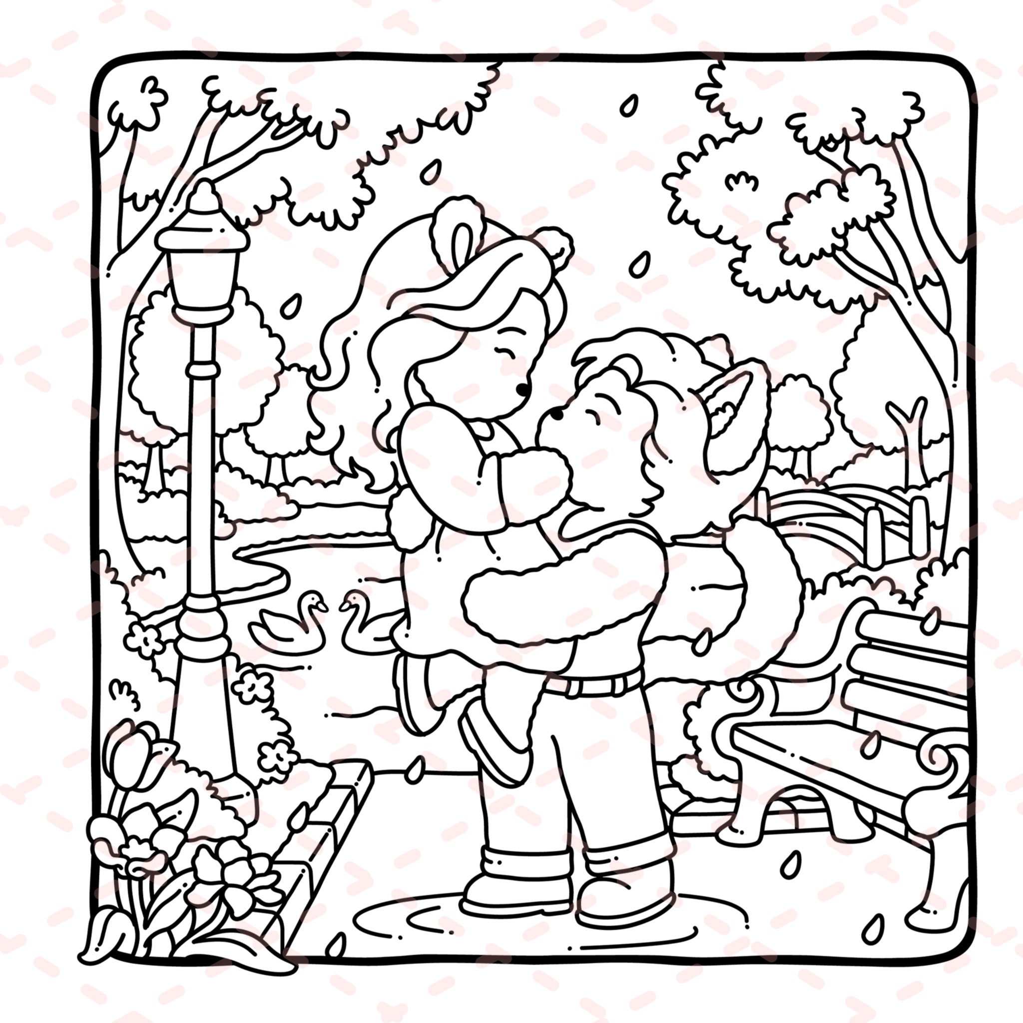 Fuzzy Couples Colouring Book | 40 Colouring Pages with 5 Additional 350gsm Cardstock Images