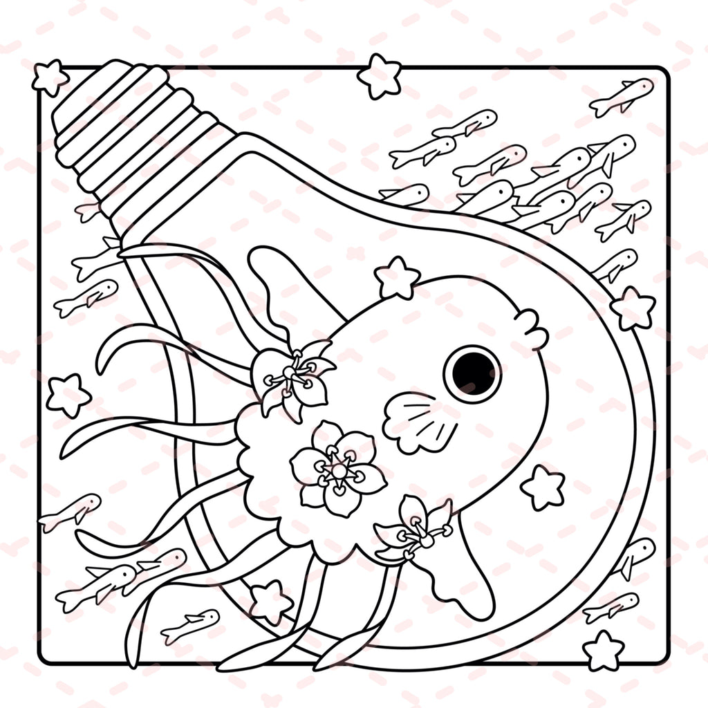 Floral Creatures Colouring Book | 48 Colouring Pages with 5 Additional 350gsm Cardstock Images