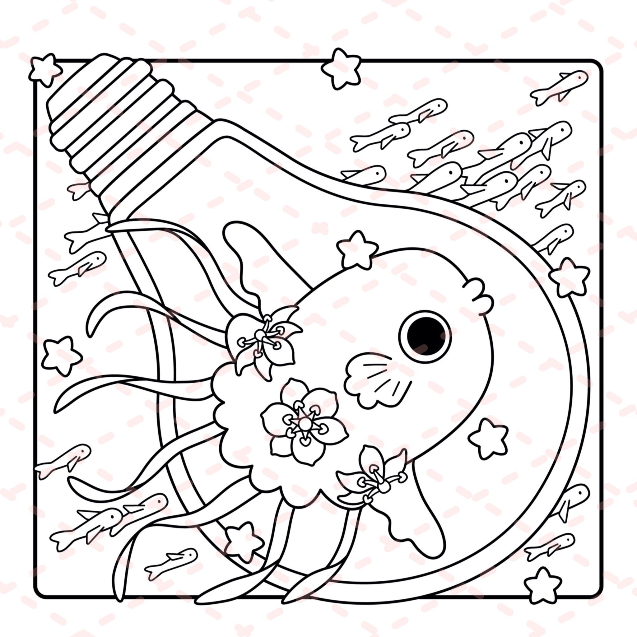 Floral Creatures Colouring Book | 48 Colouring Pages with 5 Additional 350gsm Cardstock Images