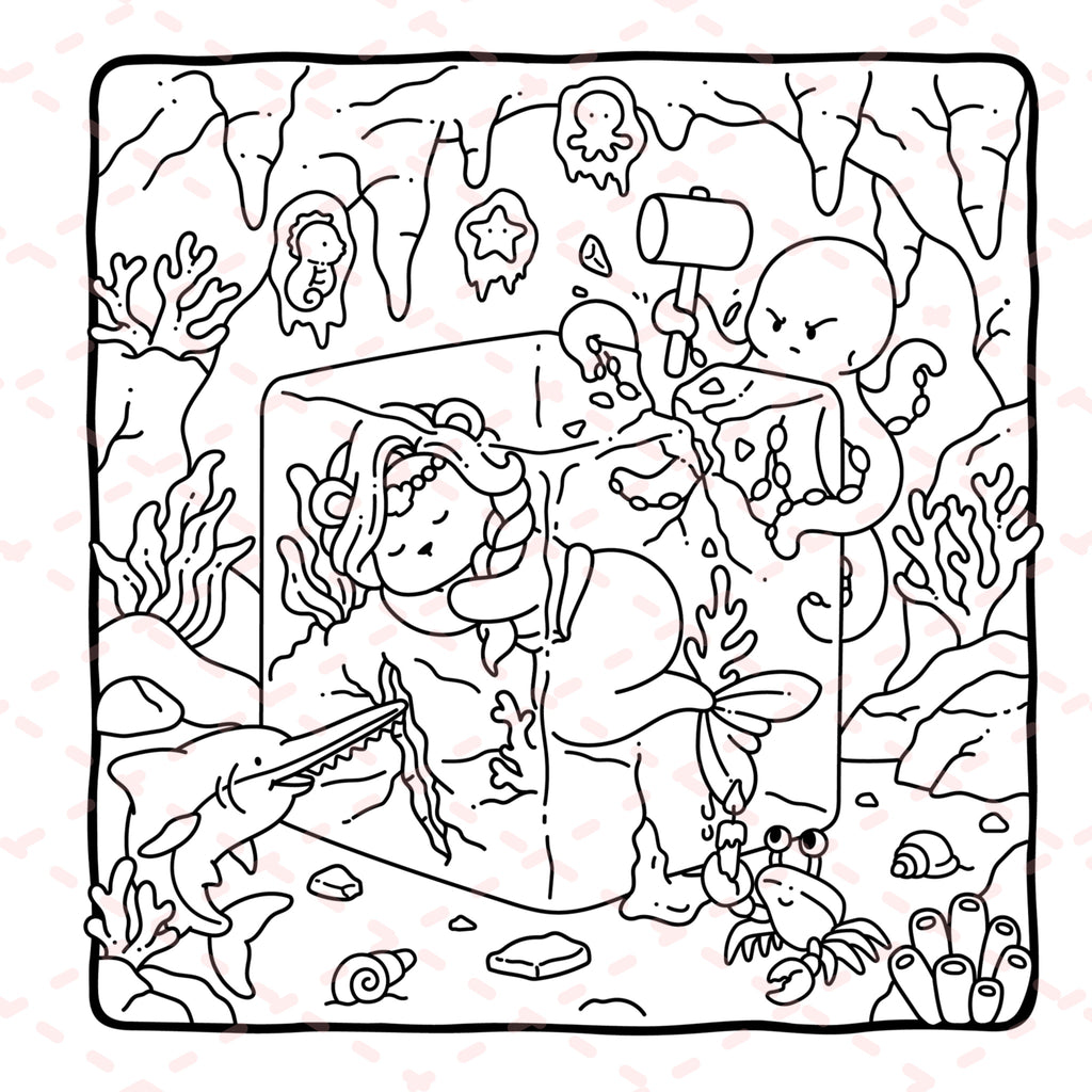 Mermaid Buddies Colouring Book | 40 Colouring Pages with 5 Additional 350gsm Cardstock Images