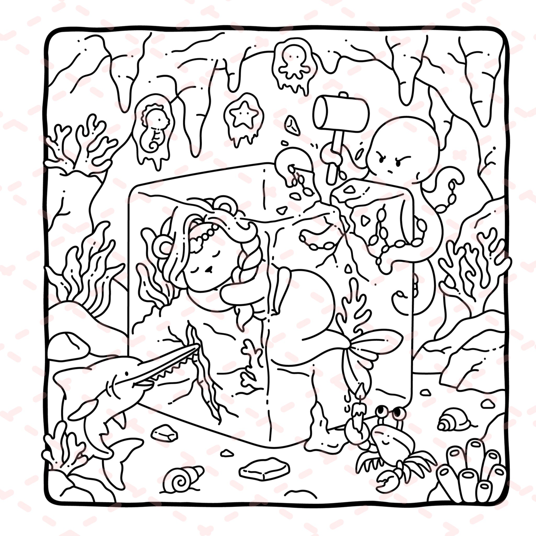 Mermaid Buddies Colouring Book | 40 Colouring Pages with 5 Additional 350gsm Cardstock Images