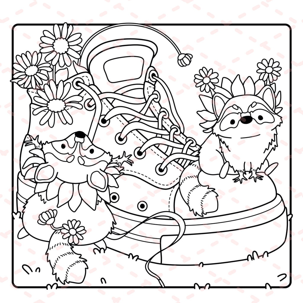 Floral Creatures Colouring Book | 48 Colouring Pages with 5 Additional 350gsm Cardstock Images