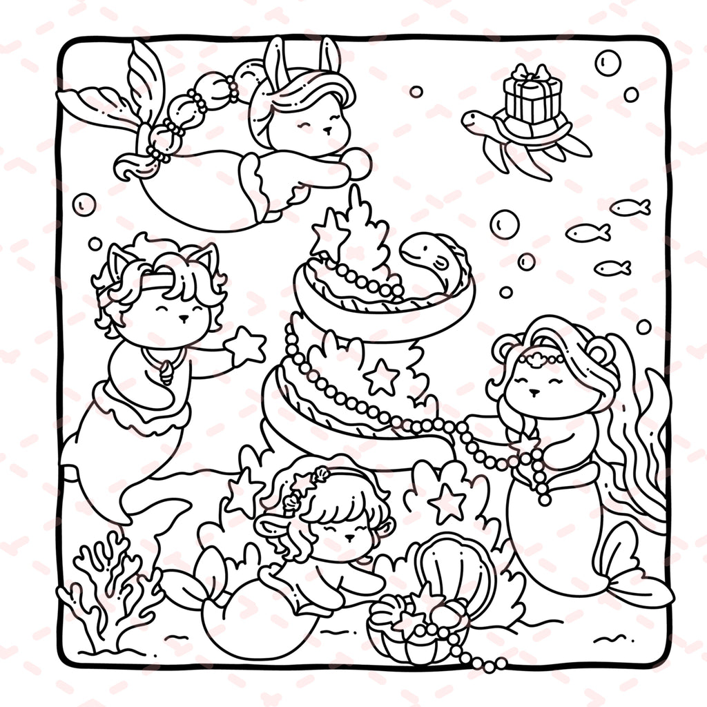 Mermaid Buddies Colouring Book | 40 Colouring Pages with 5 Additional 350gsm Cardstock Images