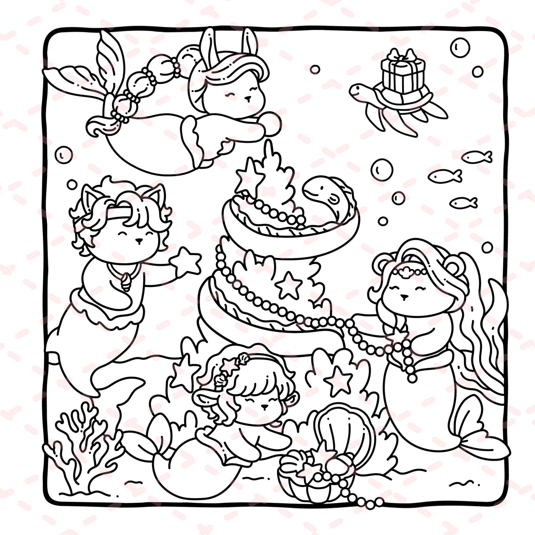 Mermaid Buddies Colouring Book | 40 Colouring Pages with 5 Additional 350gsm Cardstock Images