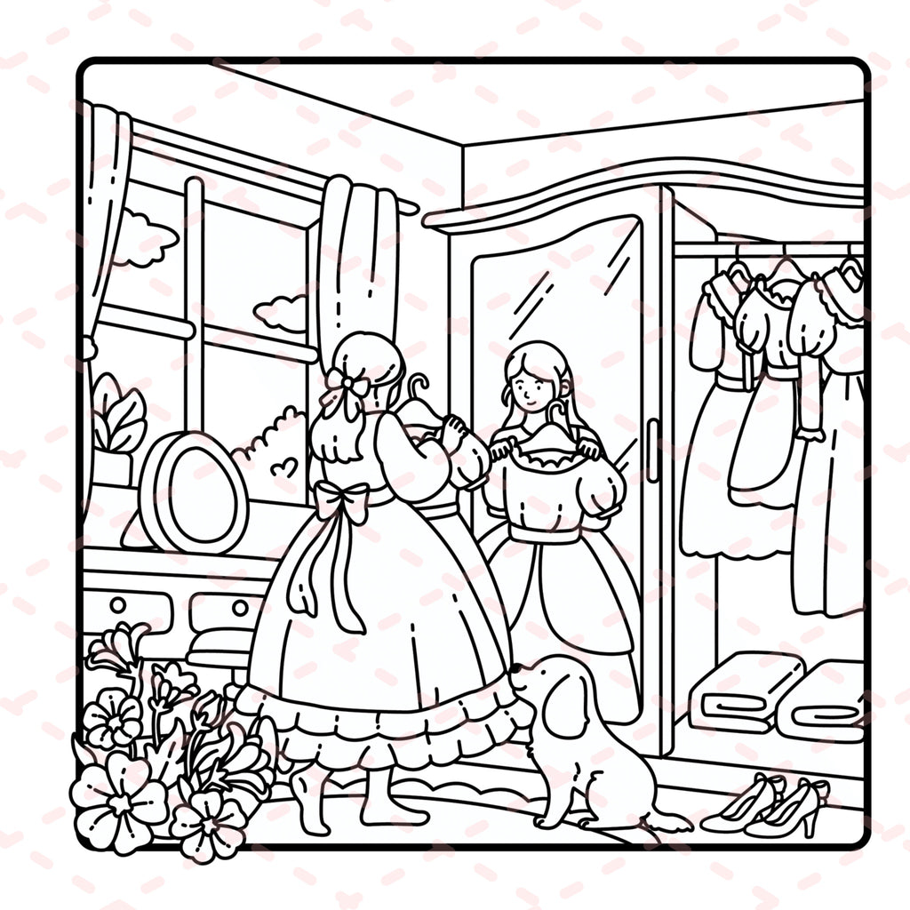 Cottage Girl Detailed Colouring Book | 30 Colouring Pages with 5 Additional 350gsm Cardstock Images