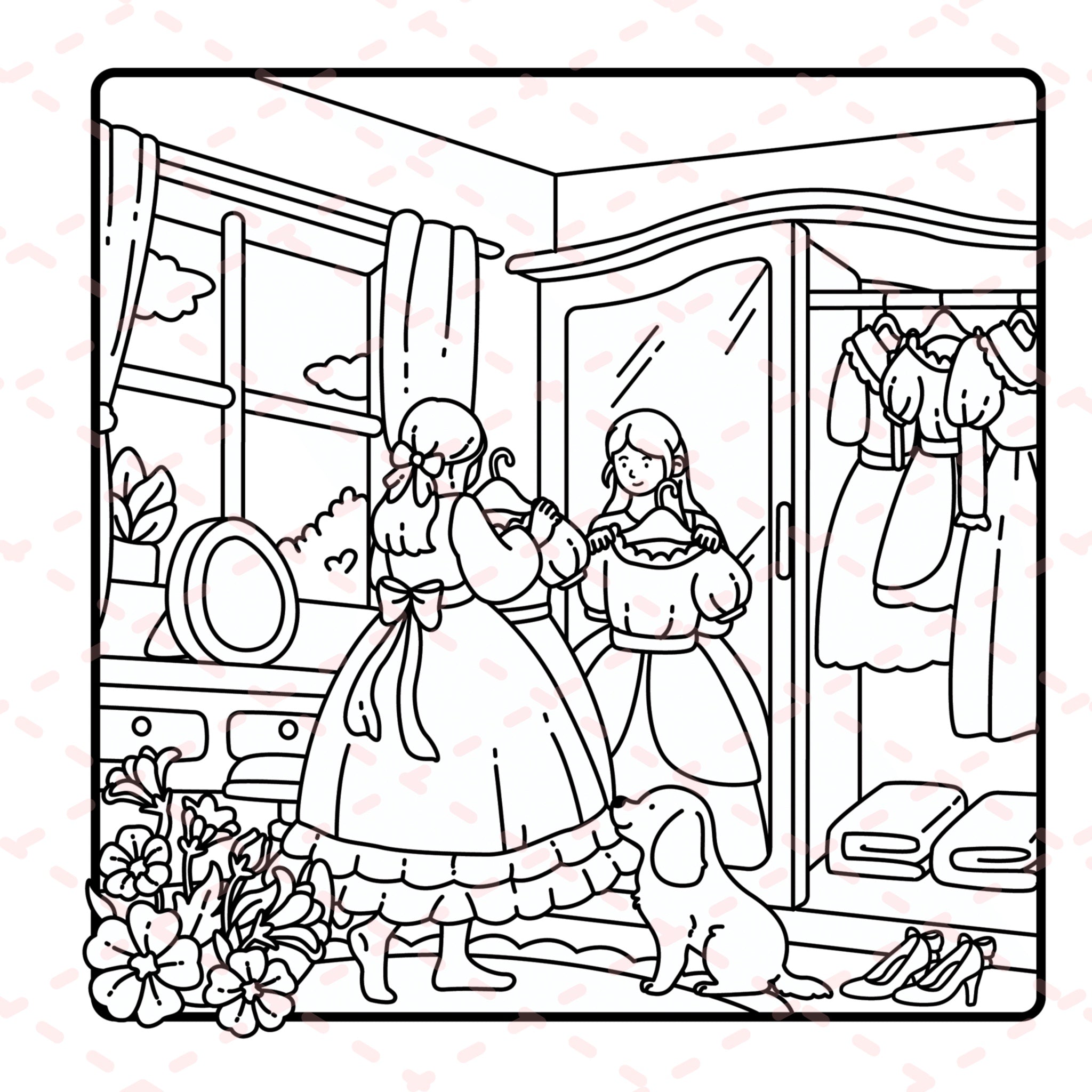 Cottage Girl Detailed Colouring Book | 30 Colouring Pages with 5 Additional 350gsm Cardstock Images
