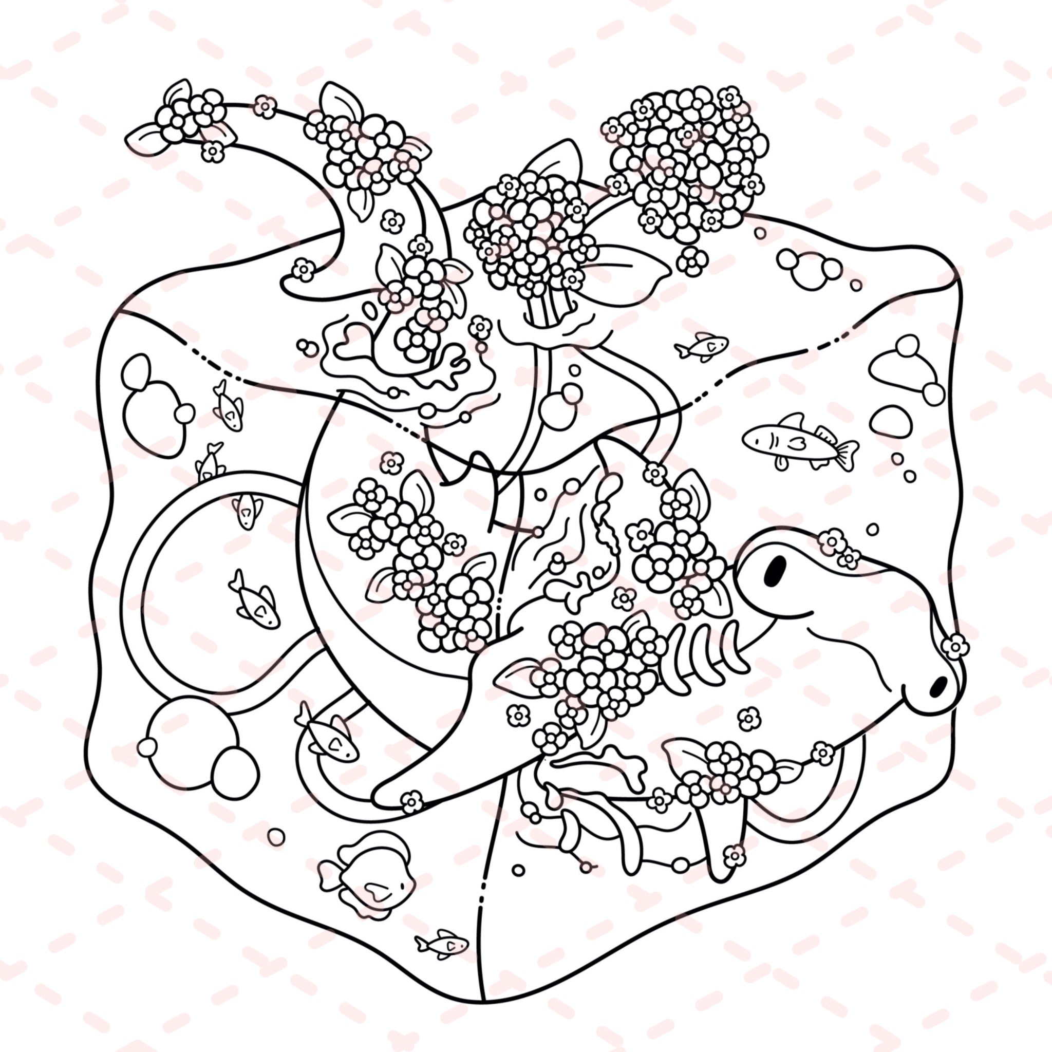 Floral Creatures Colouring Book | 48 Colouring Pages with 5 Additional 350gsm Cardstock Images
