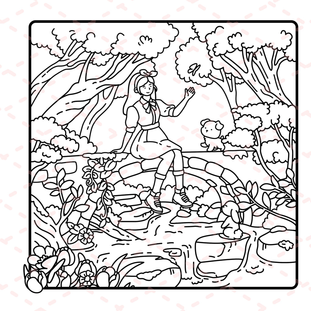 Cottage Girl Detailed Colouring Book | 30 Colouring Pages with 5 Additional 350gsm Cardstock Images