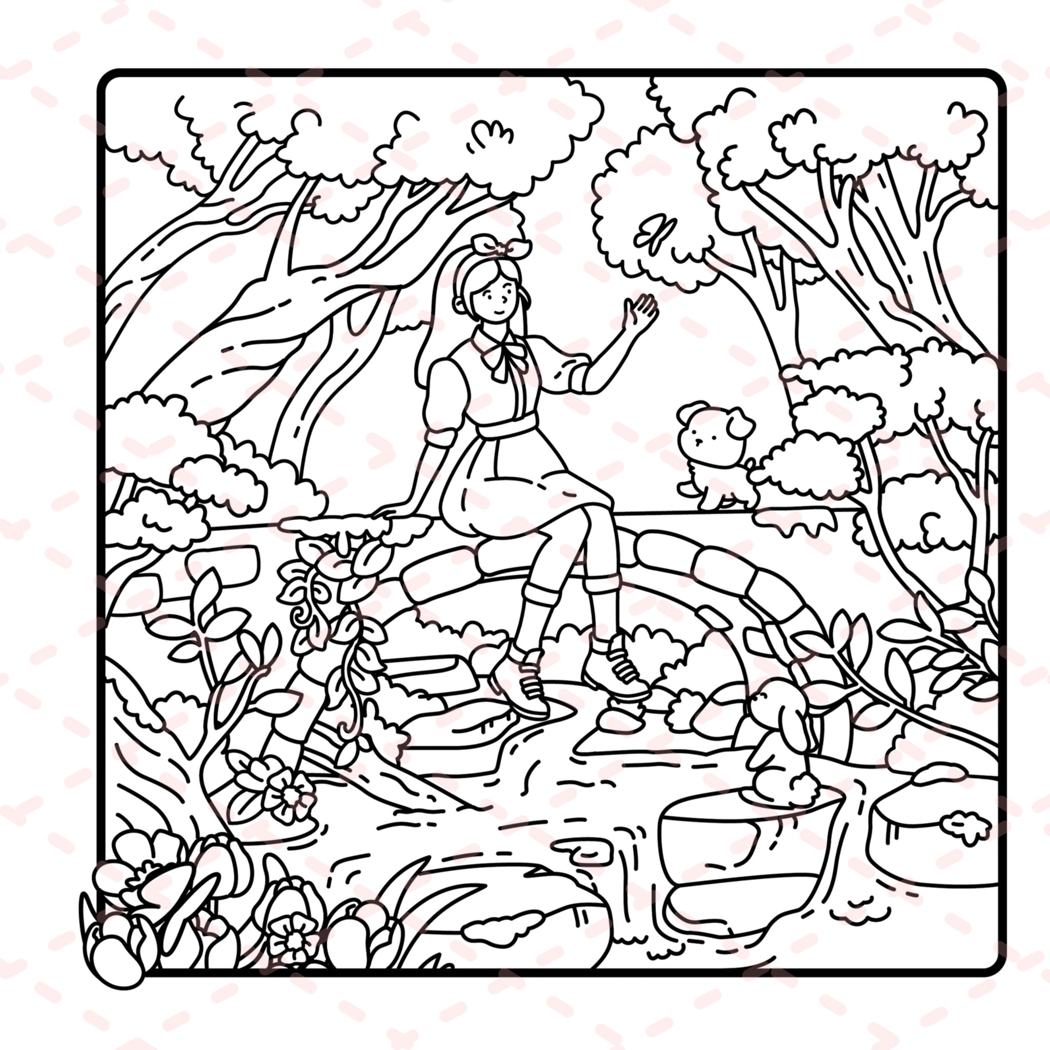 Cottage Girl Detailed Colouring Book | 30 Colouring Pages with 5 Additional 350gsm Cardstock Images