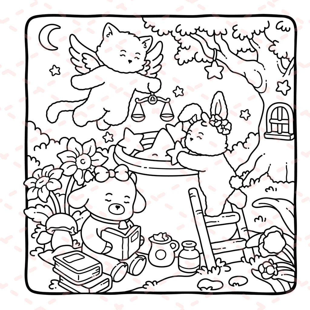 Fuzzy Zodiac Colouring Book | 40 Colouring Pages with 5 Additional 350gsm Cardstock Images