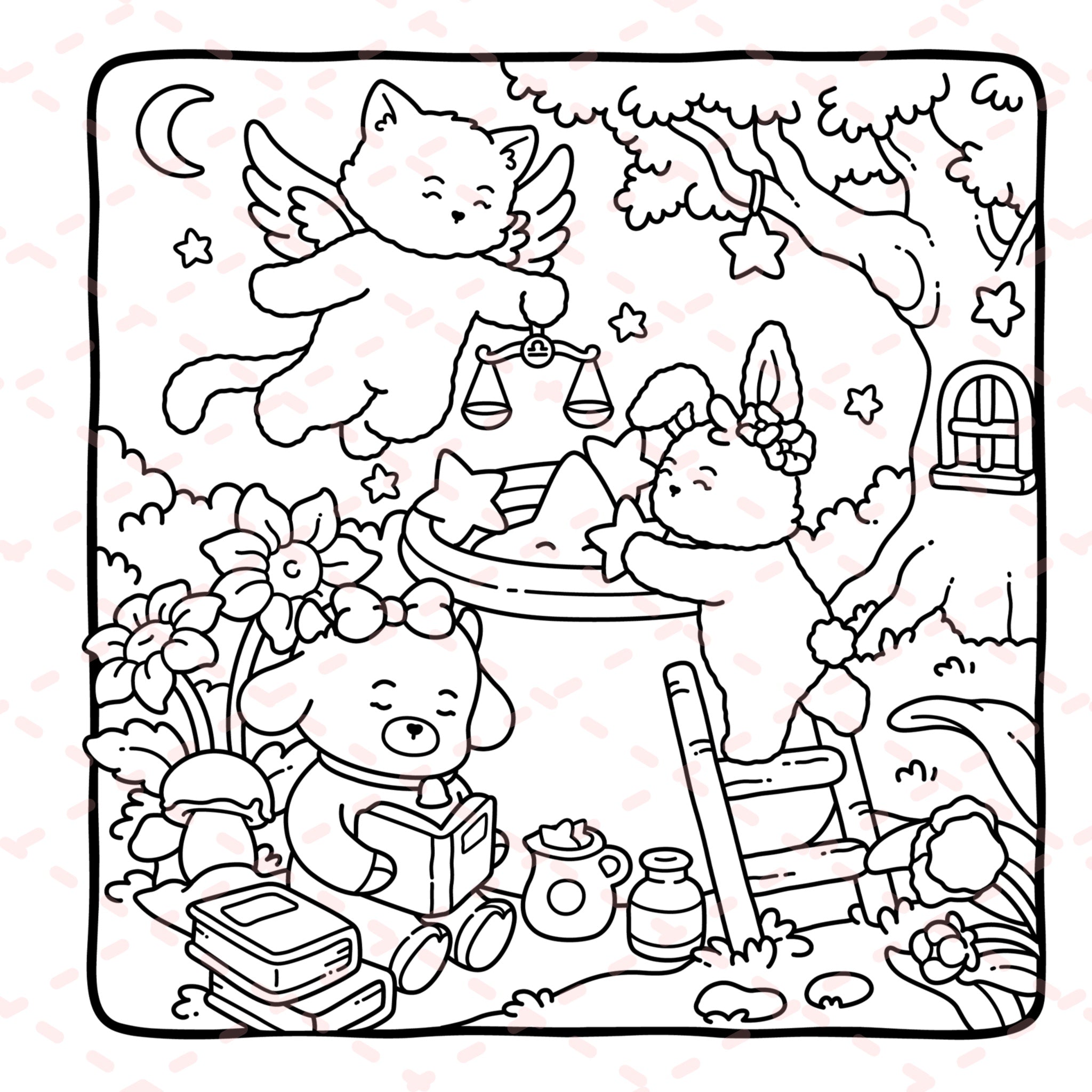 Fuzzy Zodiac Colouring Book | 40 Colouring Pages with 5 Additional 350gsm Cardstock Images
