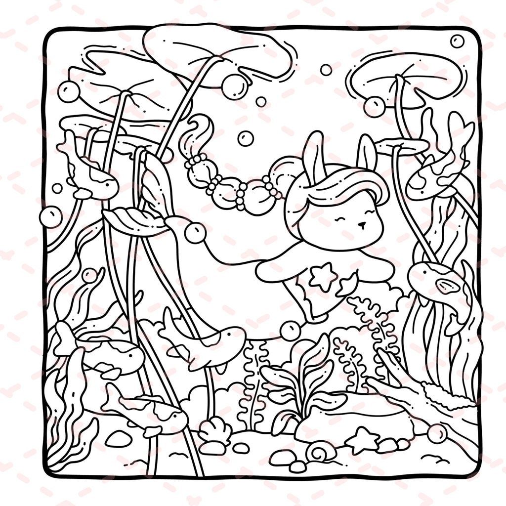 Mermaid Buddies Colouring Book | 40 Colouring Pages with 5 Additional 350gsm Cardstock Images