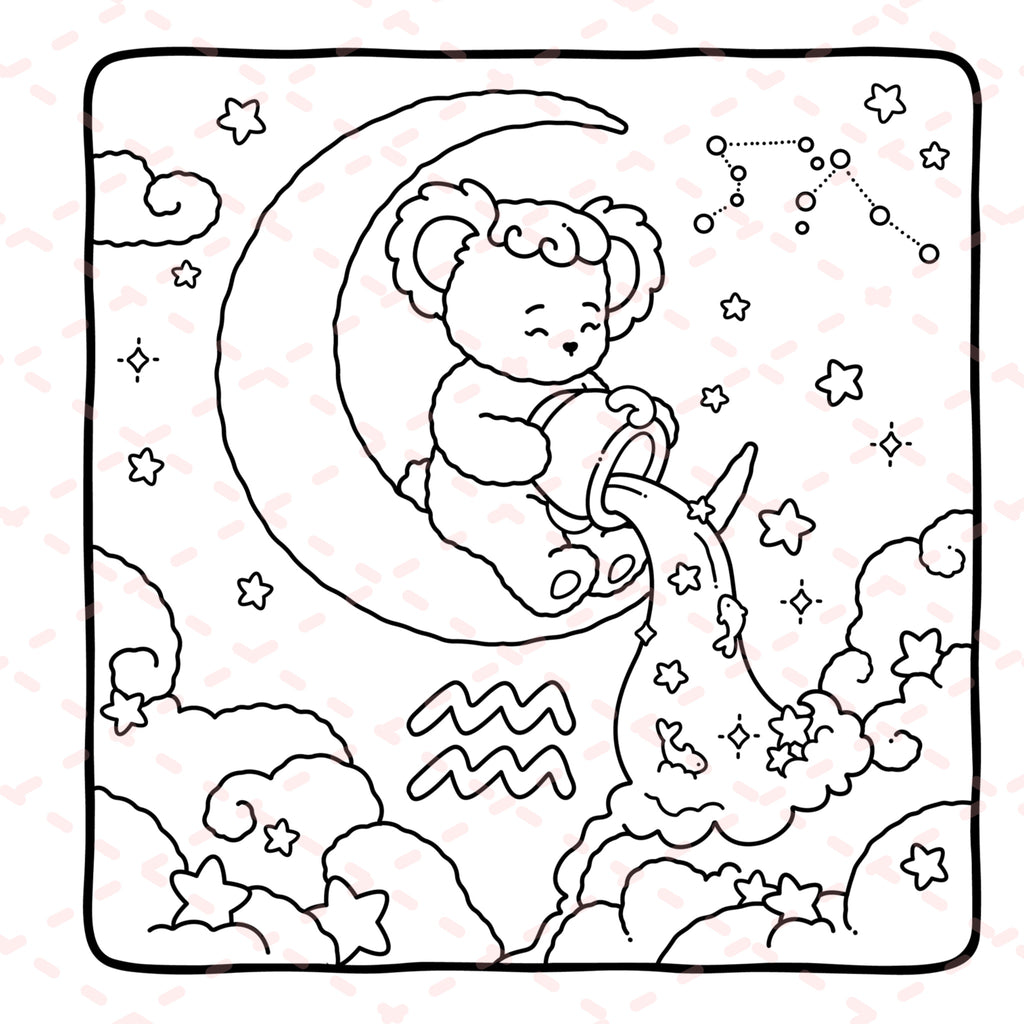 Fuzzy Zodiac Colouring Book | 40 Colouring Pages with 5 Additional 350gsm Cardstock Images