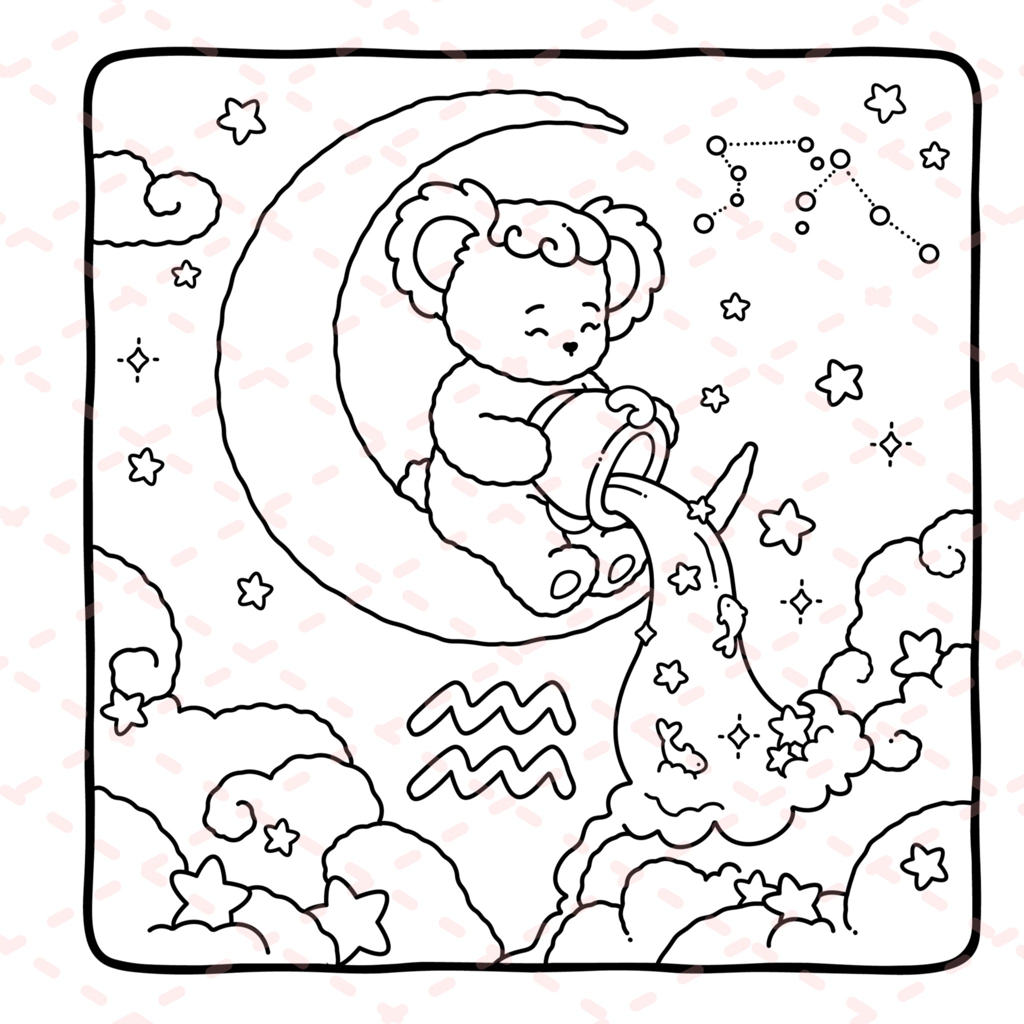 Fuzzy Zodiac Colouring Book | 40 Colouring Pages with 5 Additional 350gsm Cardstock Images