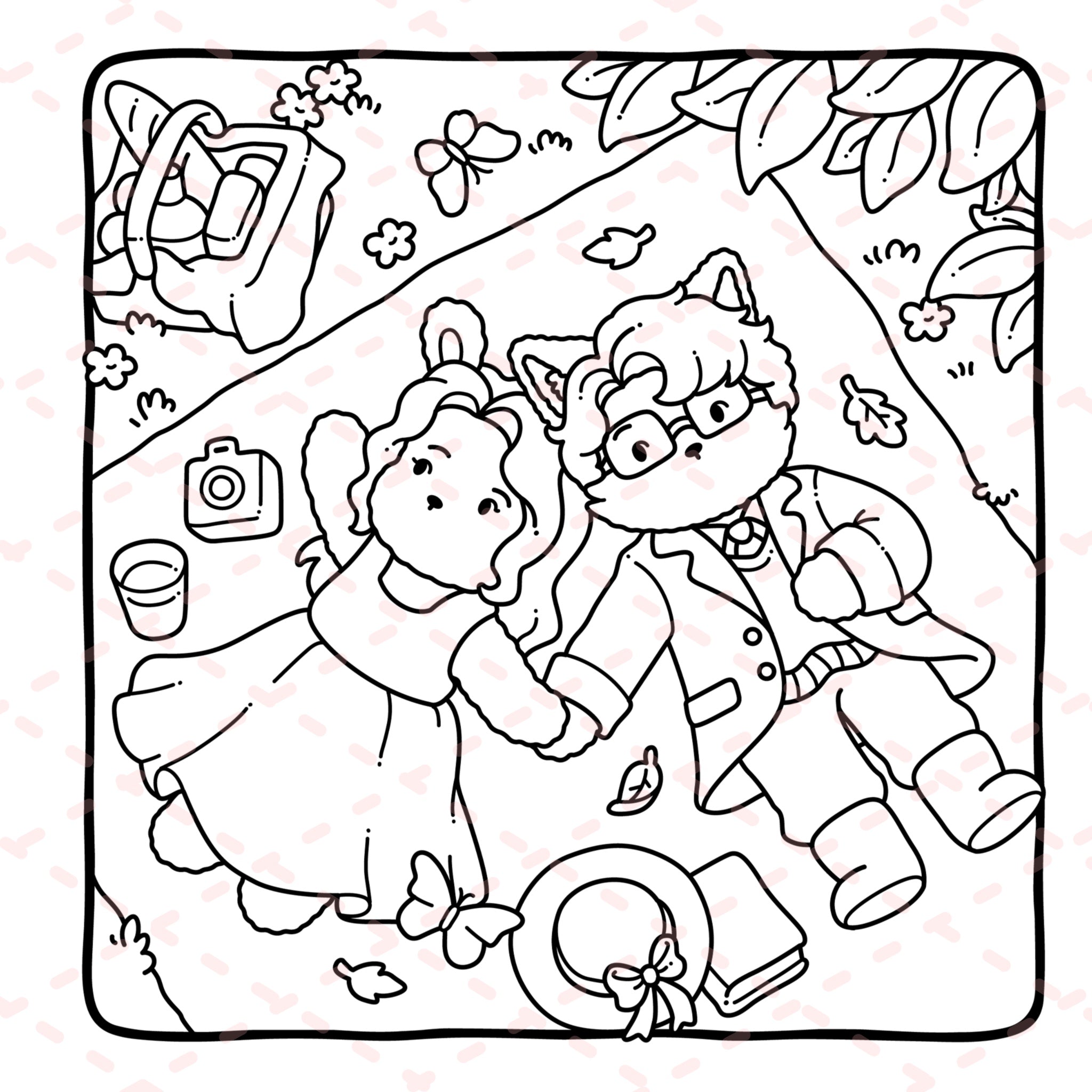Fuzzy Couples Colouring Book | 40 Colouring Pages with 5 Additional 350gsm Cardstock Images