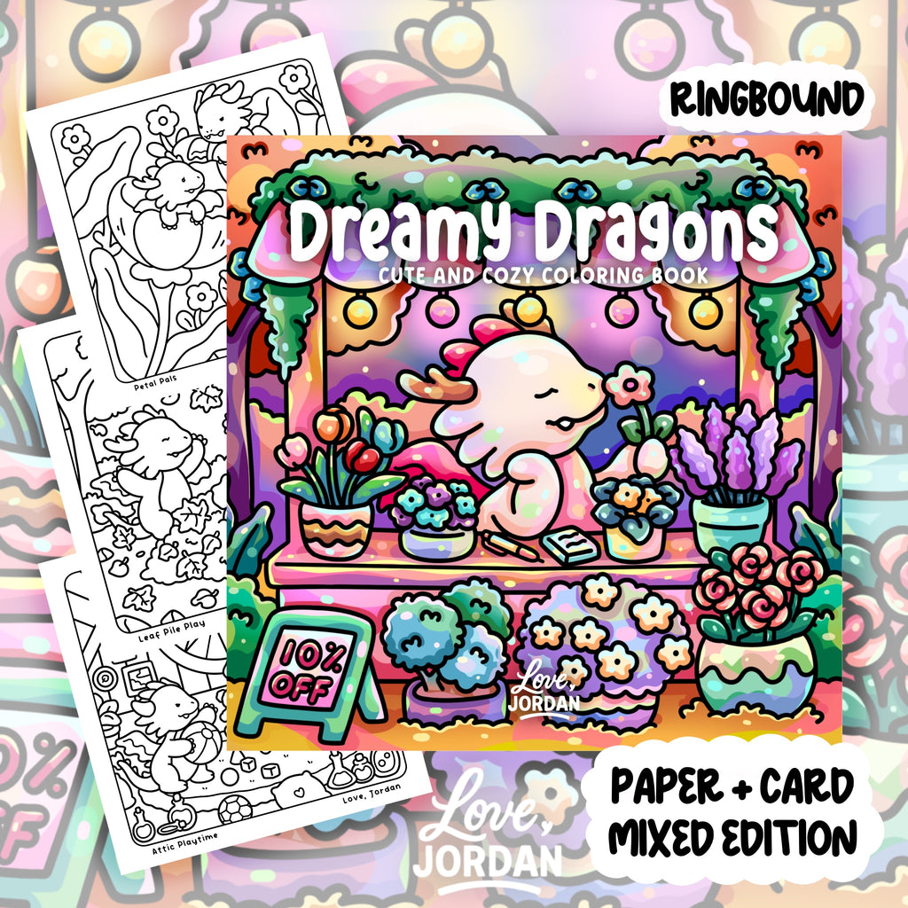 Dreamy Dragons Colouring Book | 40 Colouring Pages with 5 Additional 350gsm Cardstock Images
