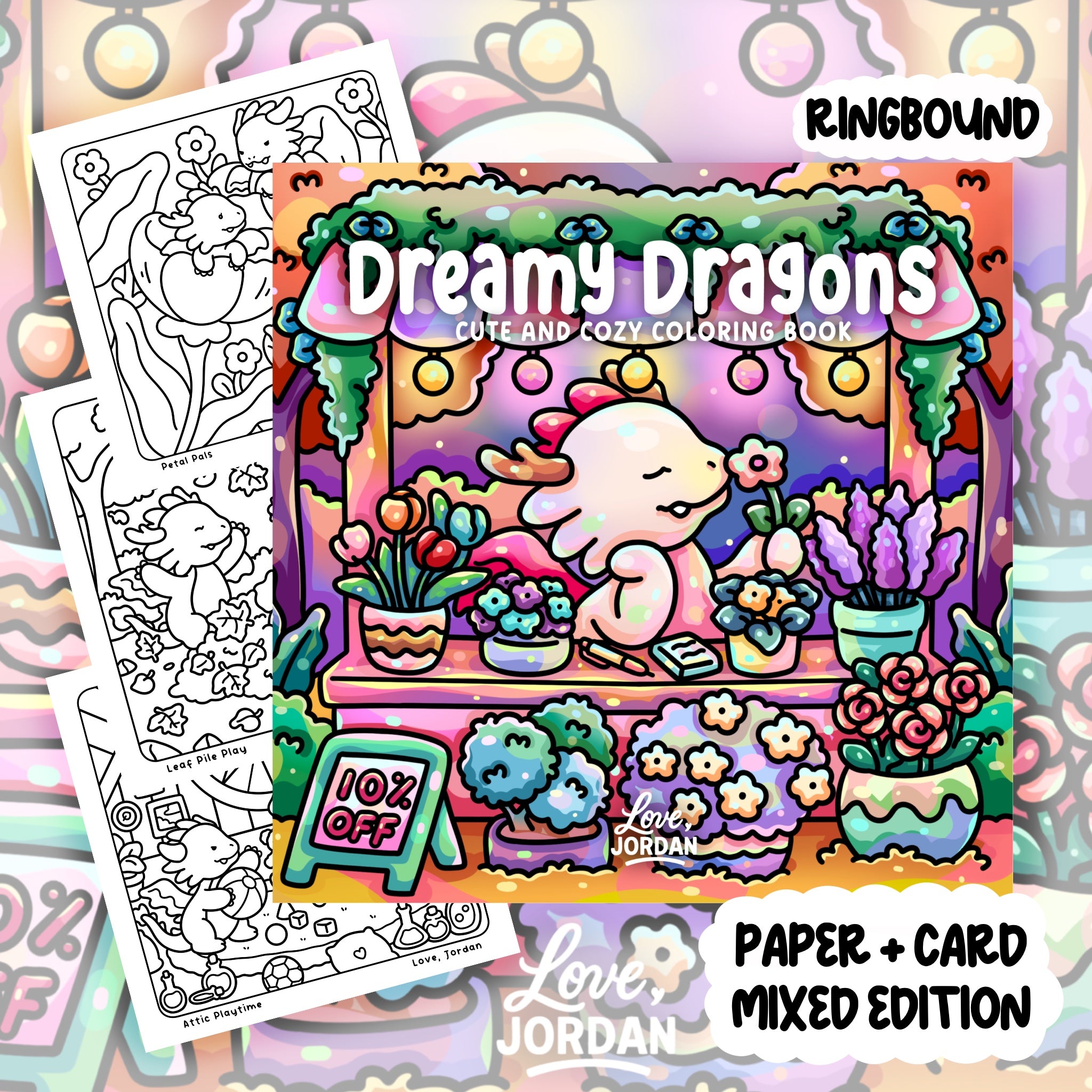 Dreamy Dragons Colouring Book | 40 Colouring Pages with 5 Additional 350gsm Cardstock Images