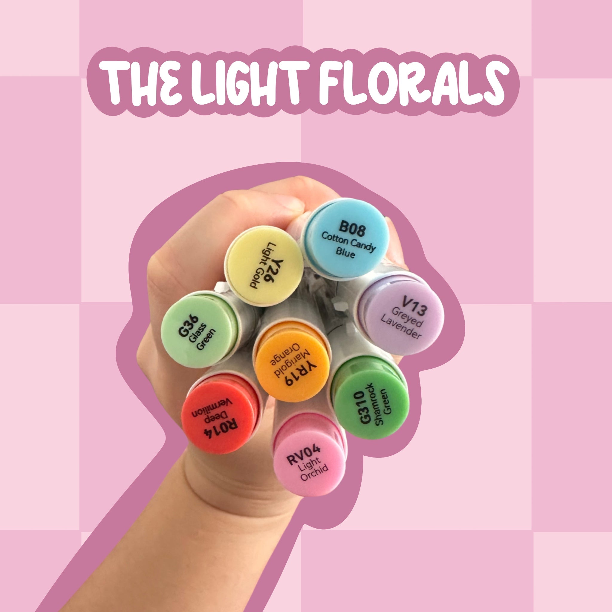 Ohuhu Alcohol Marker Tester Set | 8 Pens | Light Floral Colours