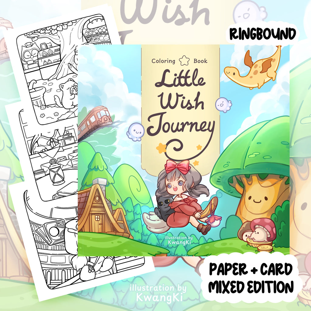 Little Wish Journey Colouring Book | 38 Colouring Pages with 5 Additional 350gsm Cardstock Images