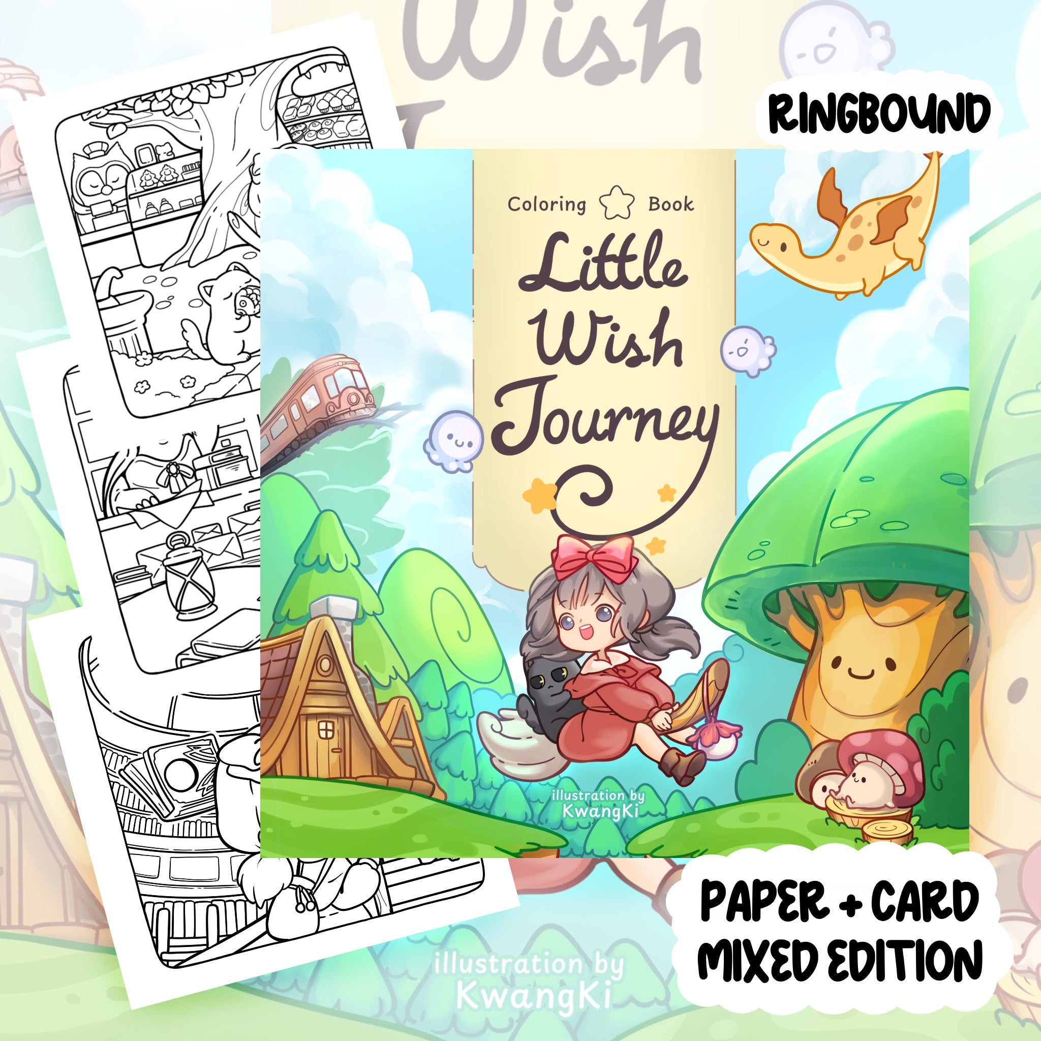 Little Wish Journey Colouring Book | 38 Colouring Pages with 5 Additional 350gsm Cardstock Images