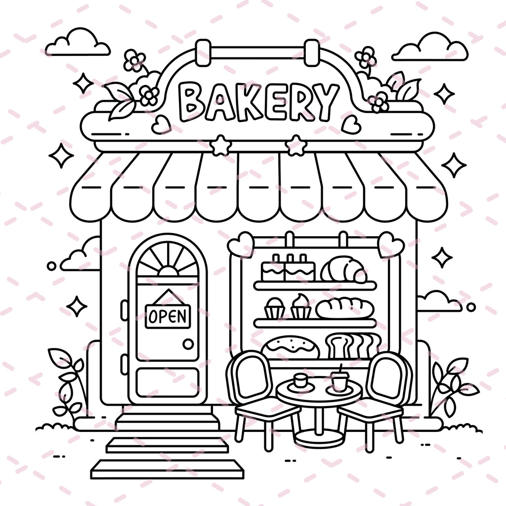 Luna's Bakery Colouring Book | 46 Colouring Pages with 5 Additional 350gsm Cardstock Images