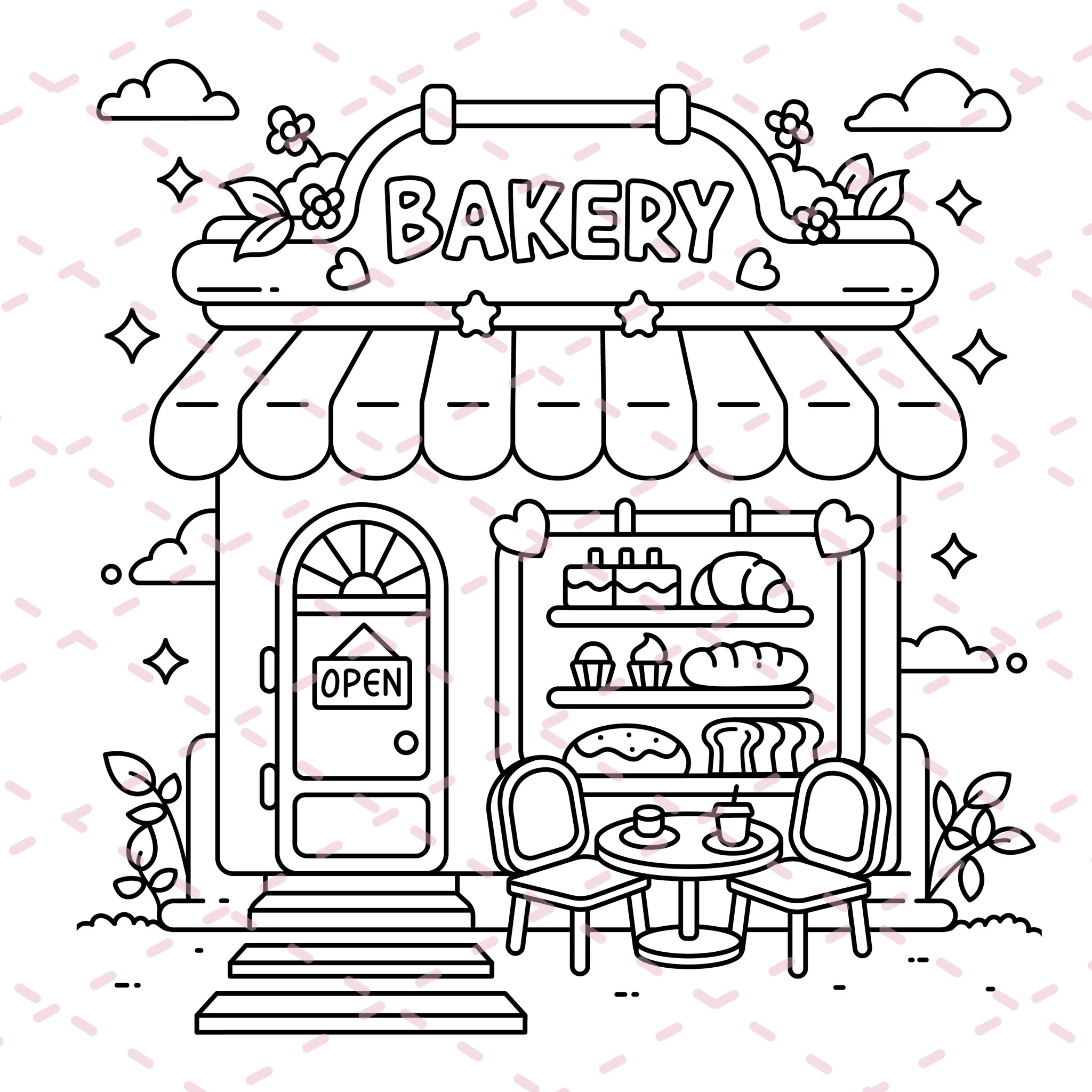 Luna's Bakery Colouring Book | 46 Colouring Pages with 5 Additional 350gsm Cardstock Images