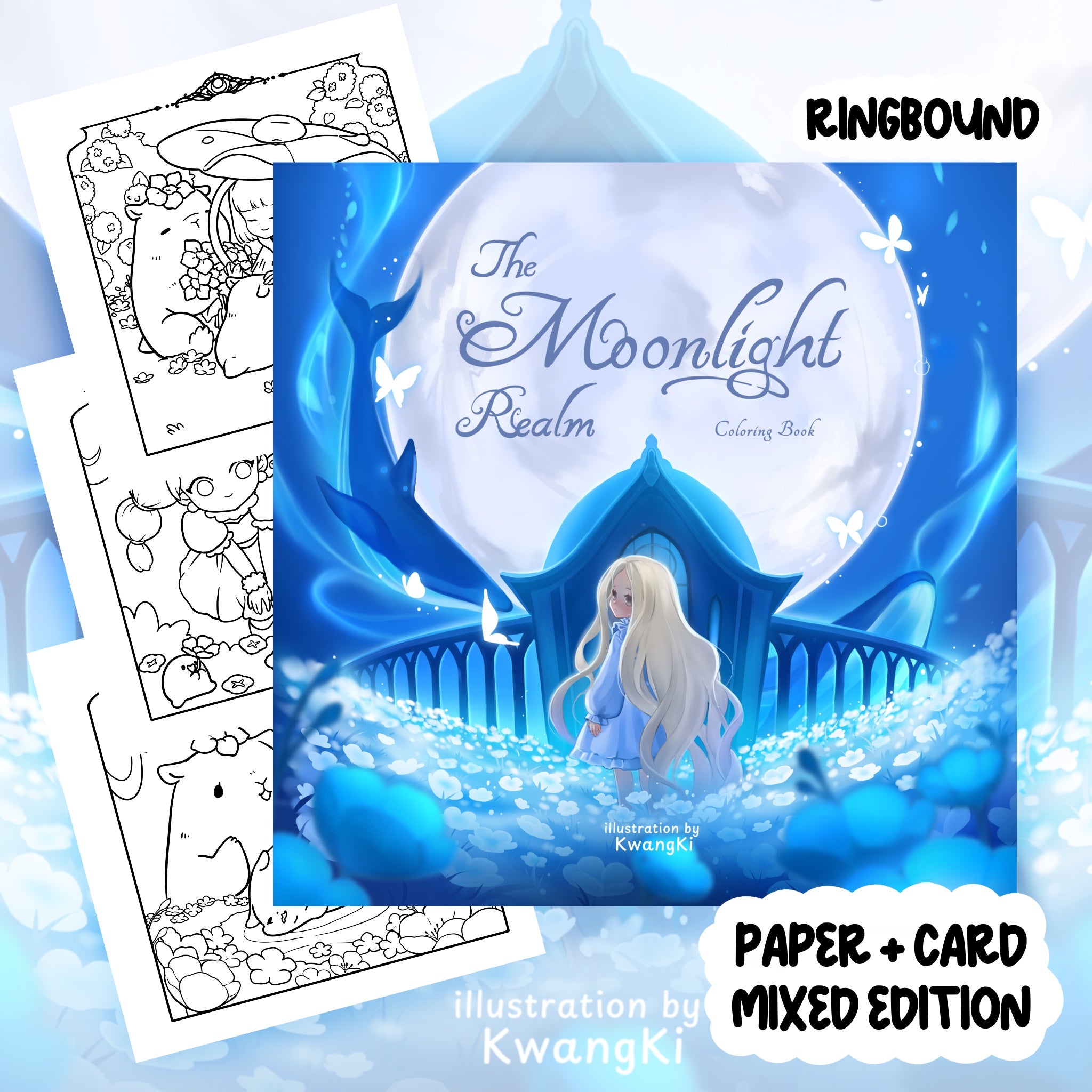 Moonlight Realm Colouring Book | 40 Colouring Pages with 5 Additional 350gsm Cardstock Images