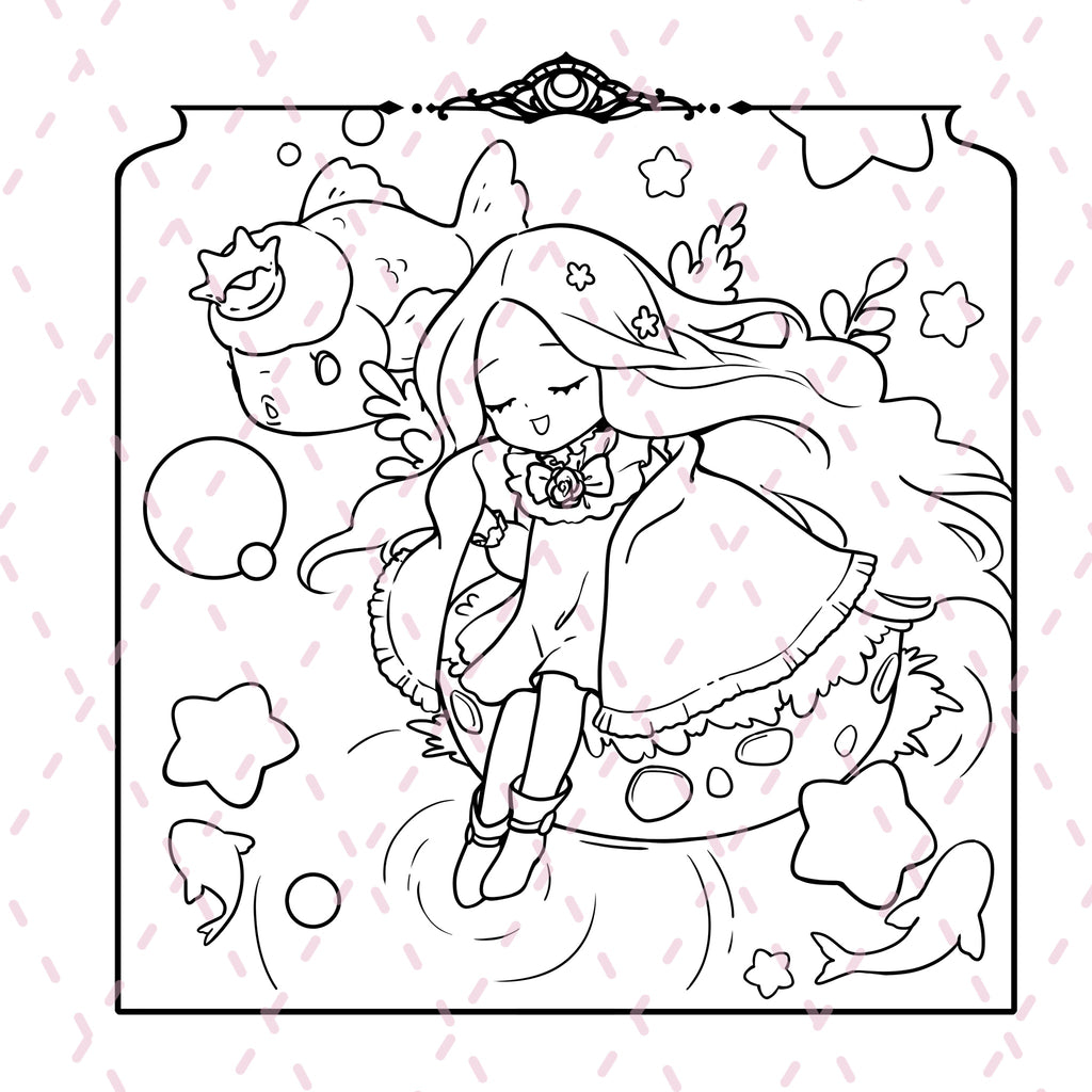 Moonlight Realm Colouring Book | 40 Colouring Pages with 5 Additional 350gsm Cardstock Images