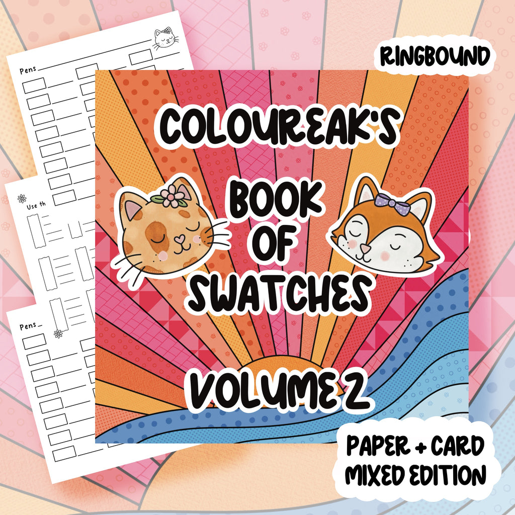 ColourEAK's Book of Swatches Volume 2 | 40 Colouring Swatch Pages Paper and Cardstock