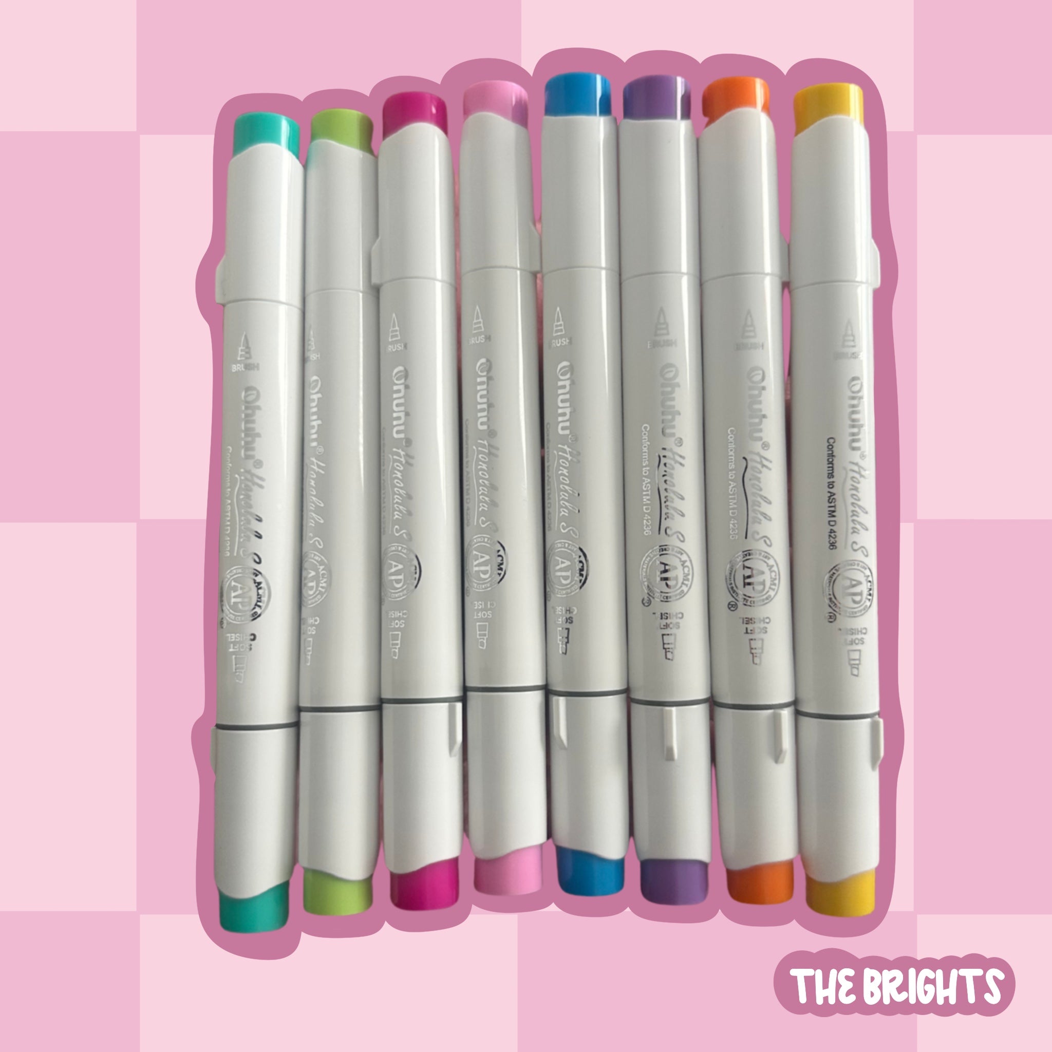 Ohuhu Alcohol Marker Tester Set | 8 Pens | Bright Colours