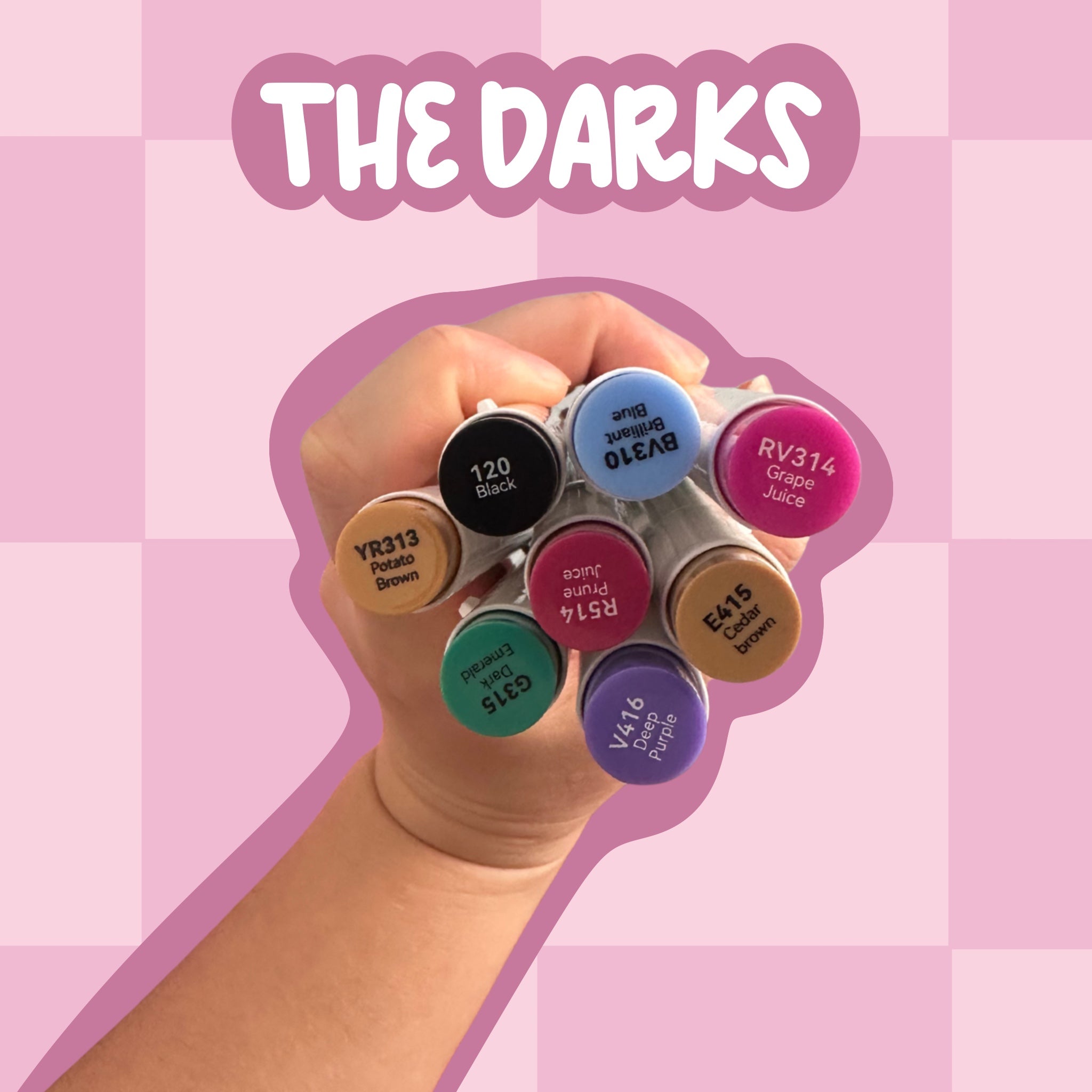 Ohuhu Alcohol Marker Tester Set | 8 Pens | Dark Colours