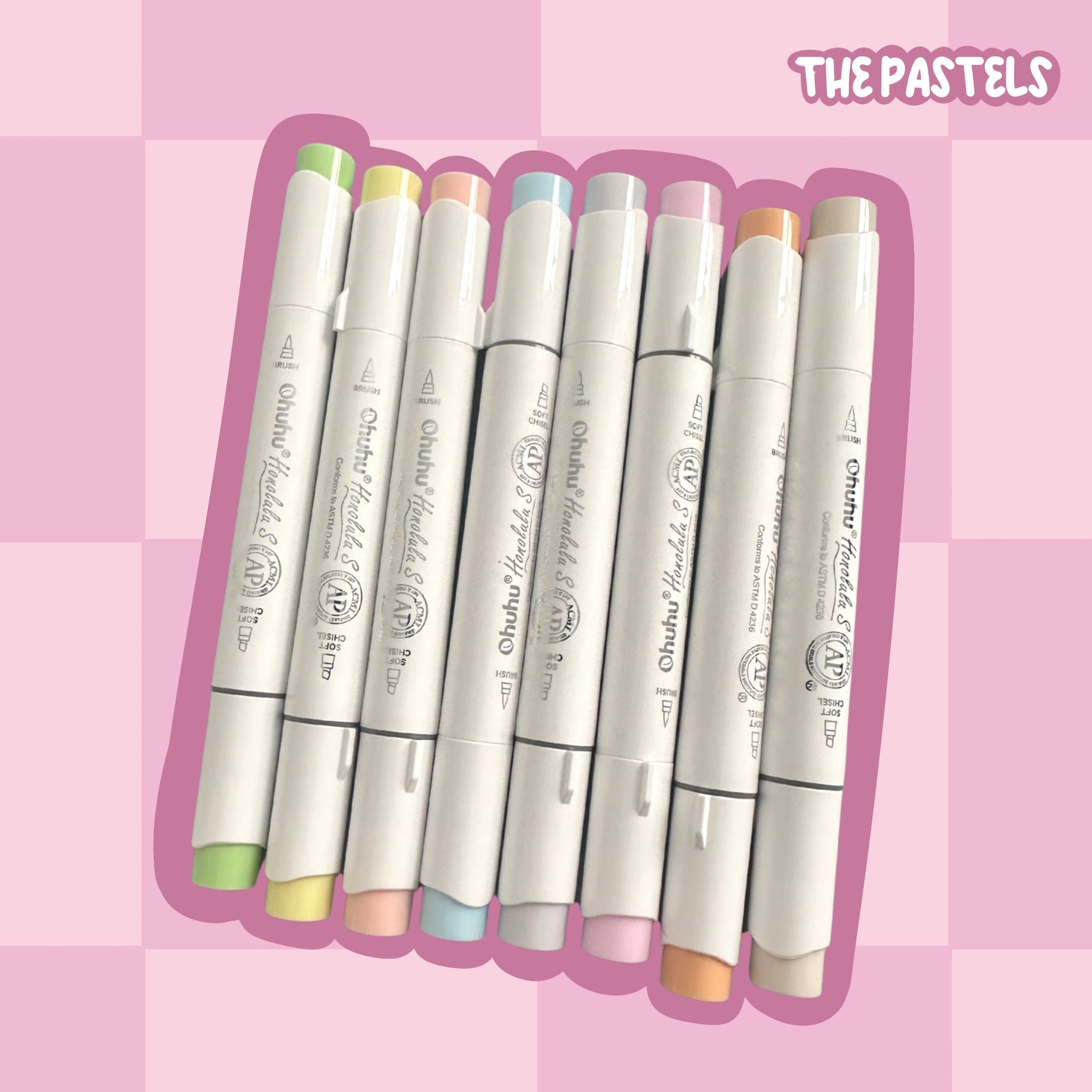 Ohuhu Alcohol Marker Tester Set | 8 Pens | Pastel Colours
