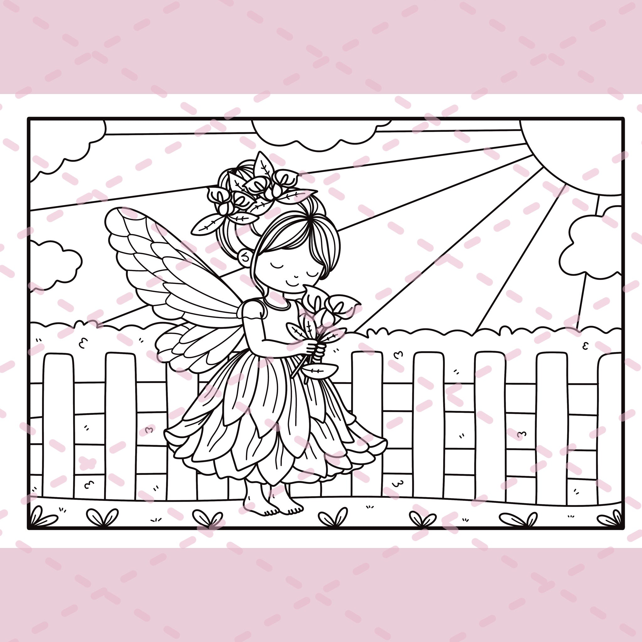 ColourEAK’s Book of Fairies Colouring Book | 20 Pages | 350gsm Cardstock | Ringbound | A4 Landscape Book