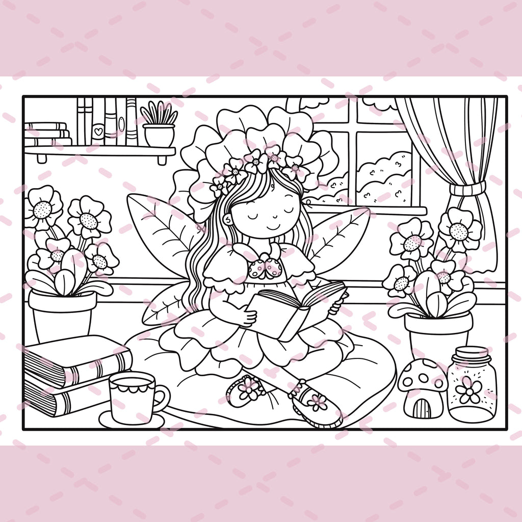 ColourEAK’s Book of Fairies Colouring Book | 20 Pages | 350gsm Cardstock | Ringbound | A4 Landscape Book