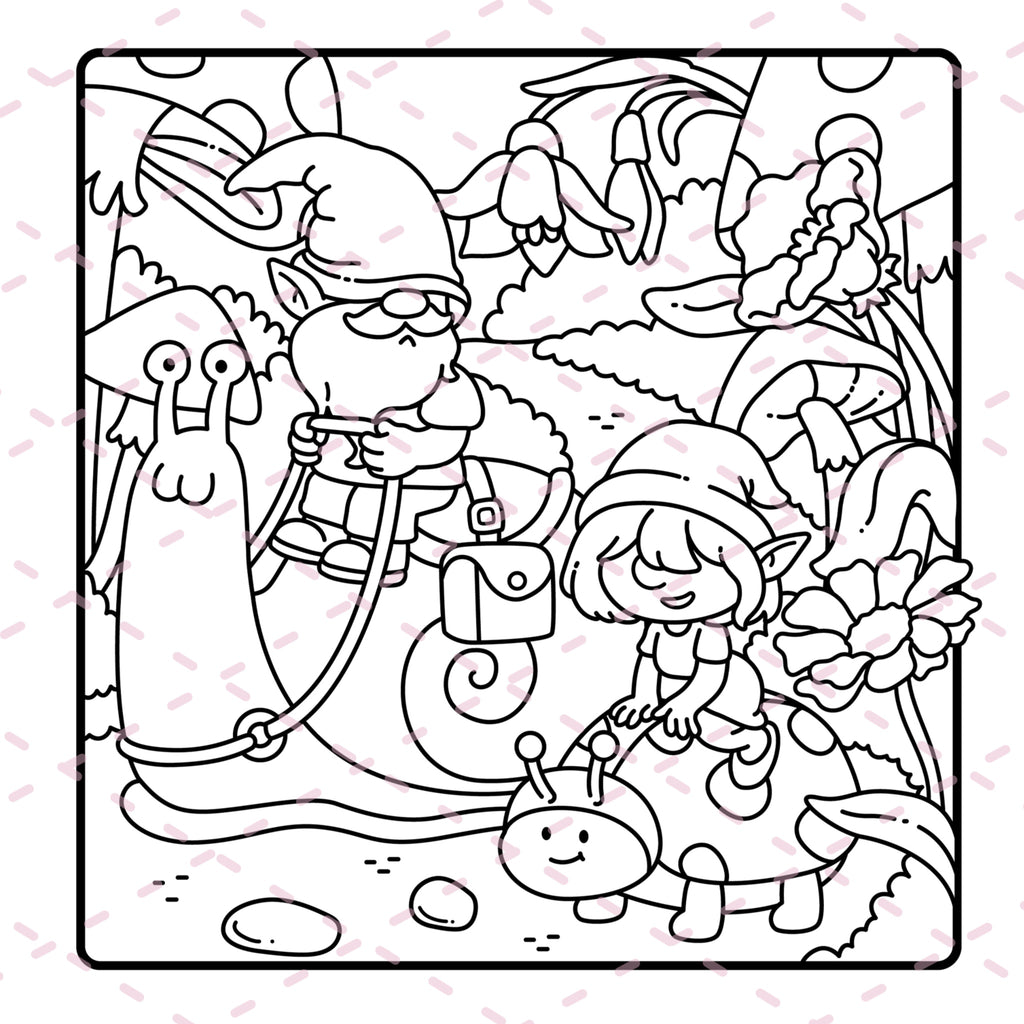 Cozy Gnomes Colouring Book | 40 Colouring Pages with 5 Additional 350gsm Cardstock Images