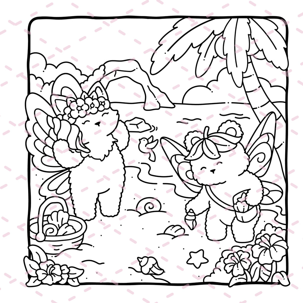 Fairy Buddies Summer Colouring Book | 40 Colouring Pages with 5 Additional 350gsm Cardstock Images