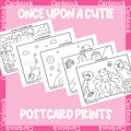 Once Upon a Cutie Colouring A5 Cards | 5 Colouring Pages | 350 gsm Cardstock