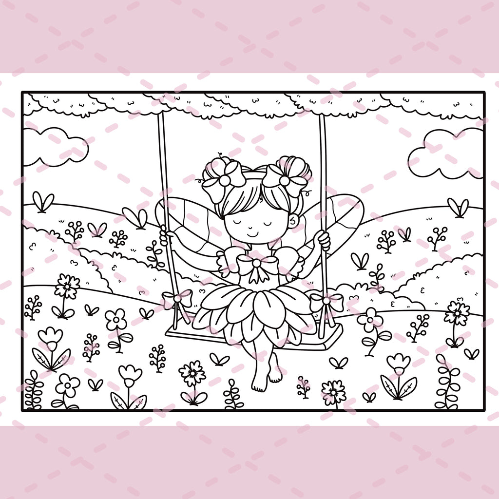 ColourEAK’s Book of Fairies Colouring Book | 20 Pages | 350gsm Cardstock | Ringbound | A4 Landscape Book
