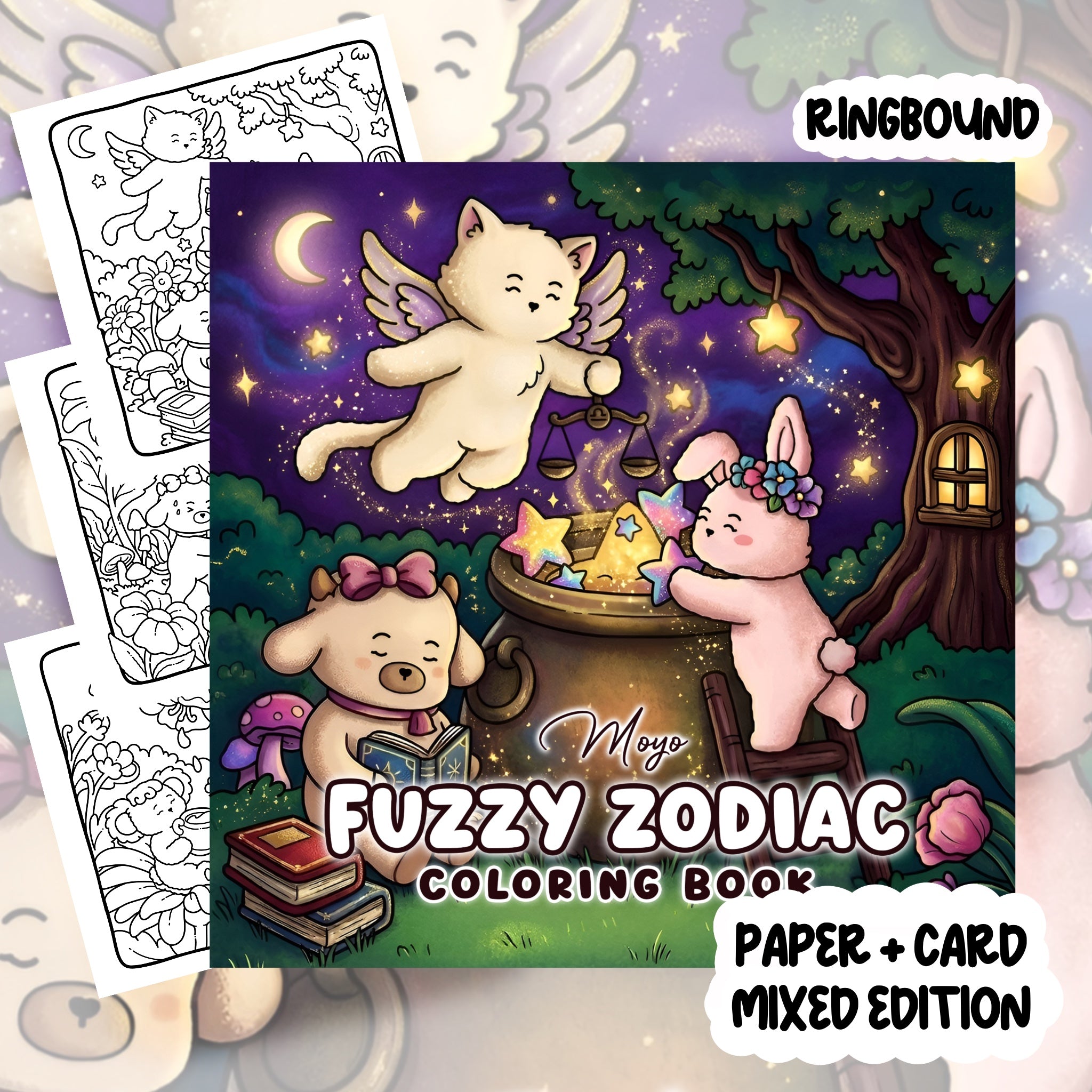 Fuzzy Zodiac Colouring Book | 40 Colouring Pages with 5 Additional 350gsm Cardstock Images